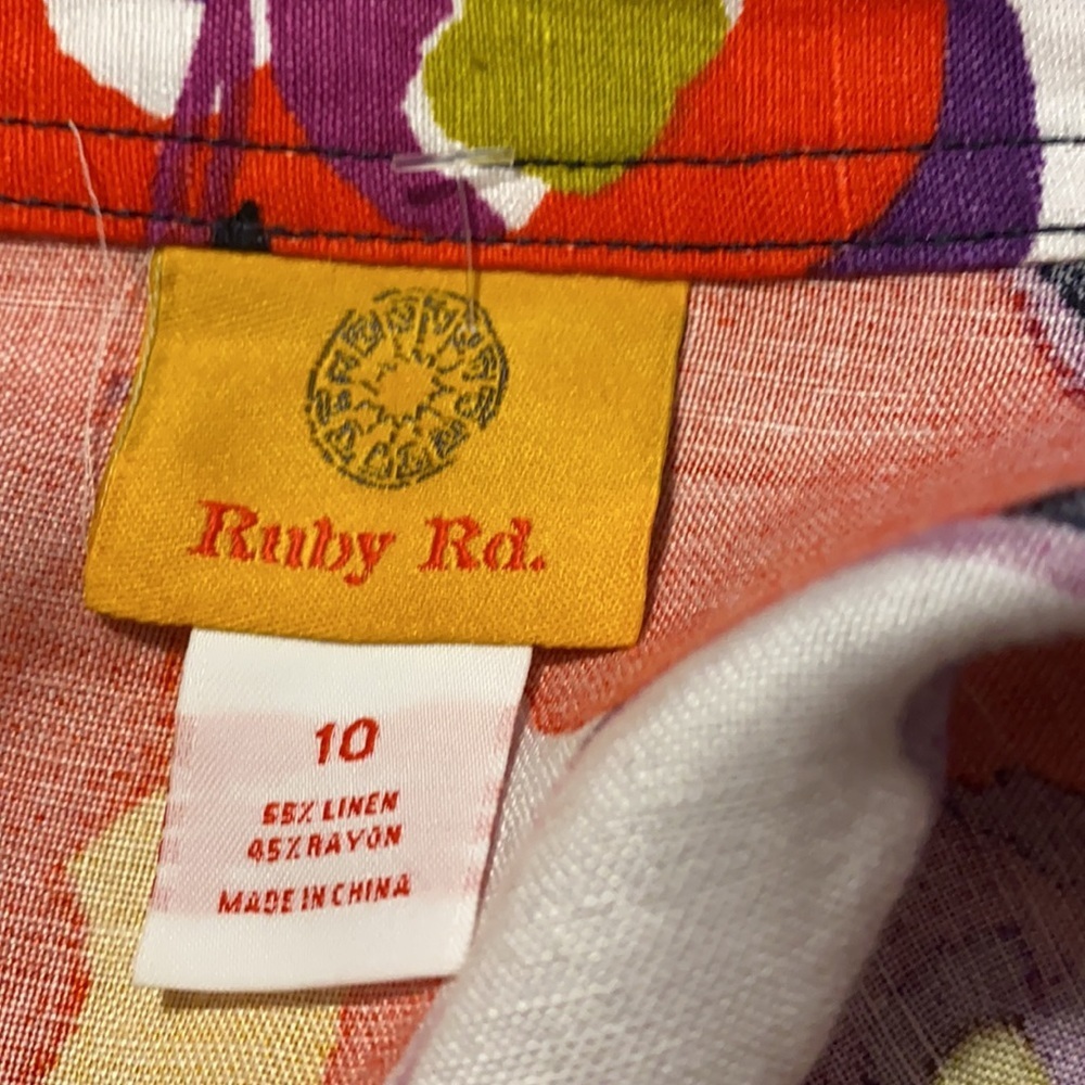 Ruby Rd. 10 Womens Collarless Linen Button Jacket - image 6